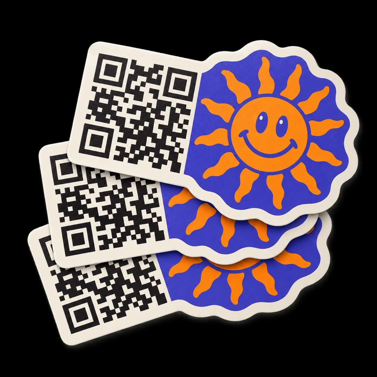 QR code stickers with example artwork
