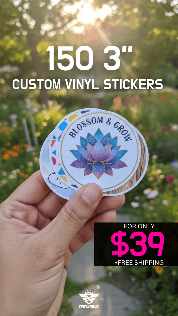 150 3" Custom round stickers for $39.00