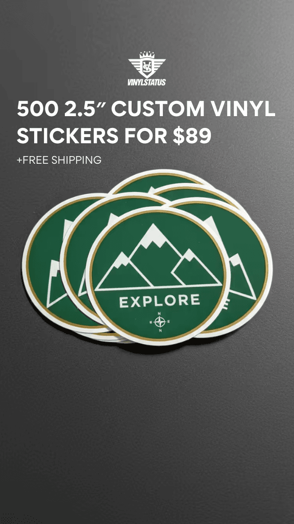500 2.5" Custom round stickers for $89.00