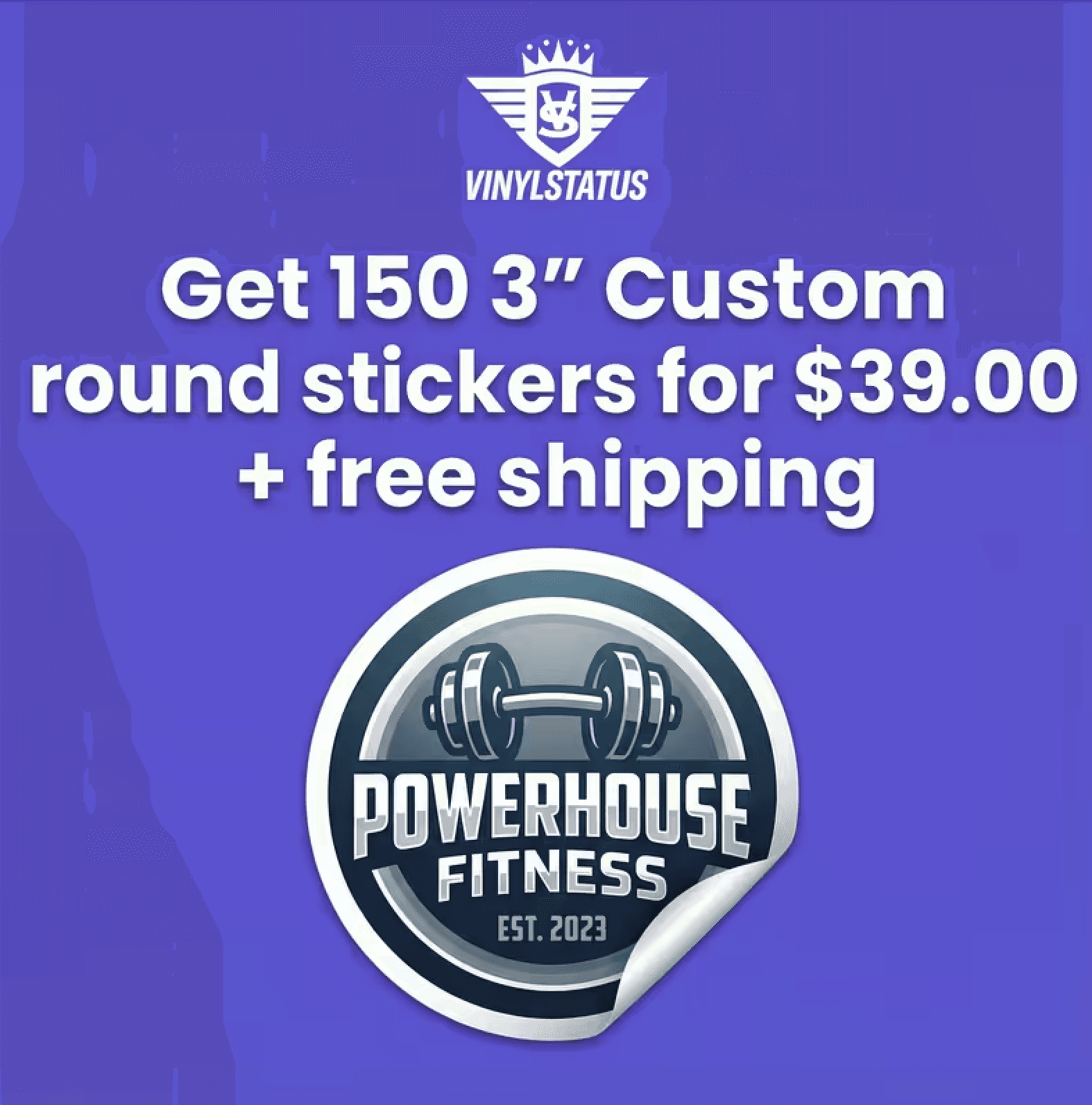 150 3" Custom round stickers for $39.00