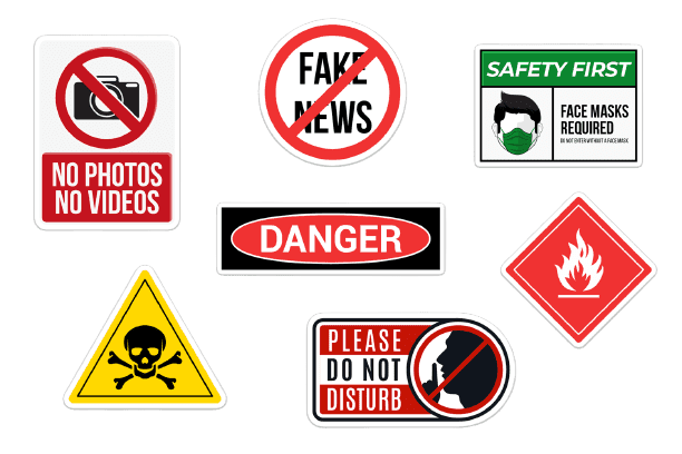 Custom Warning Stickers