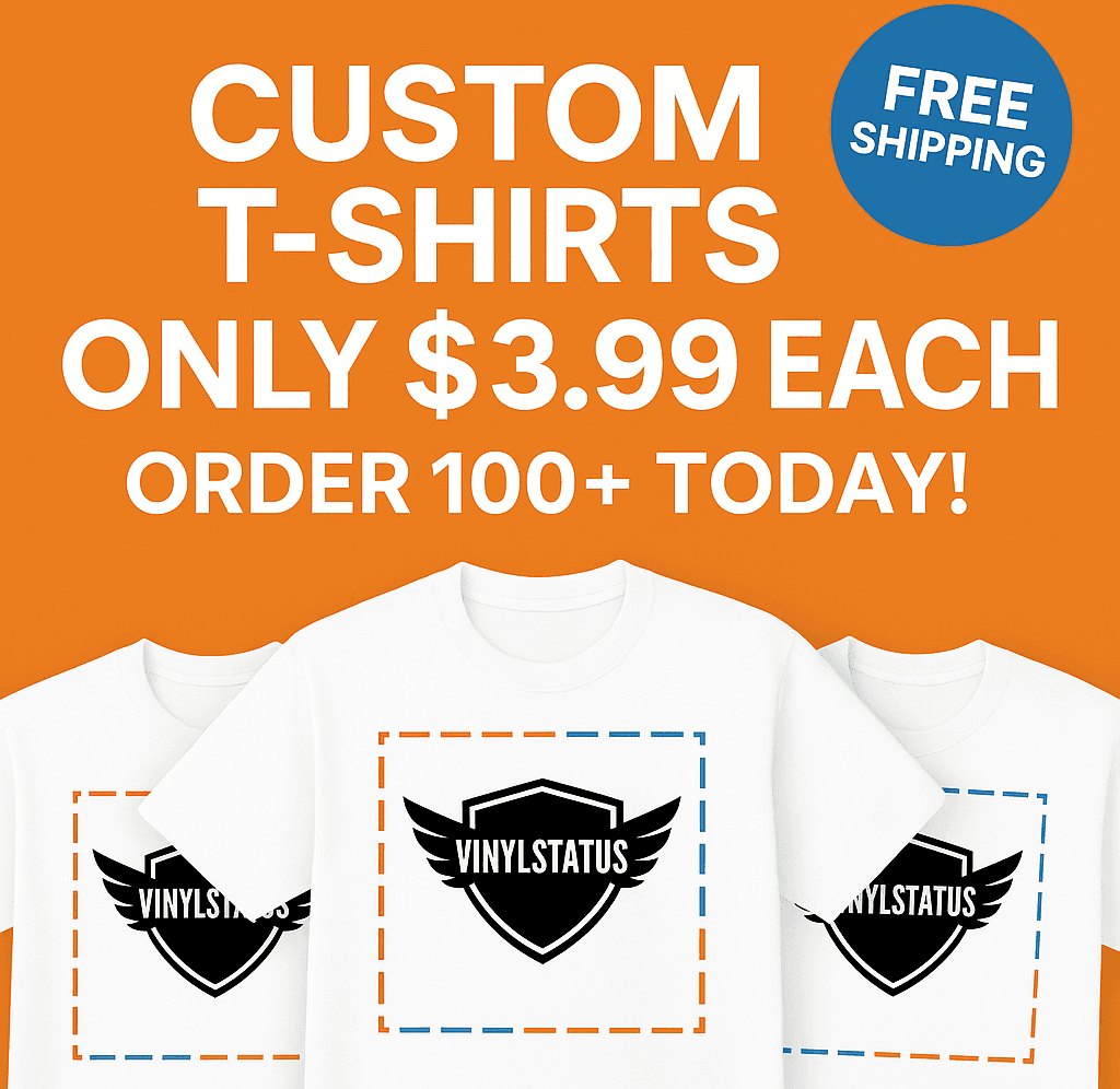 100 Custom T-Shirts for $399