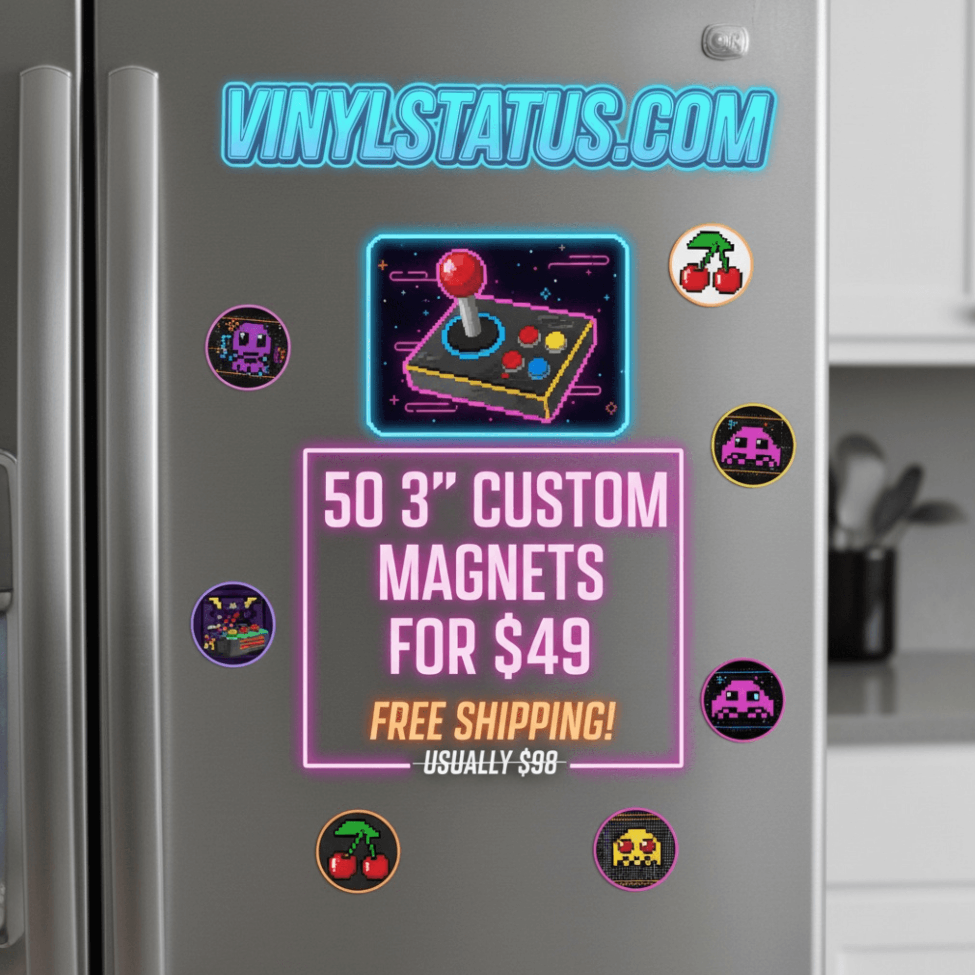 50 3" Custom Magnets for $49